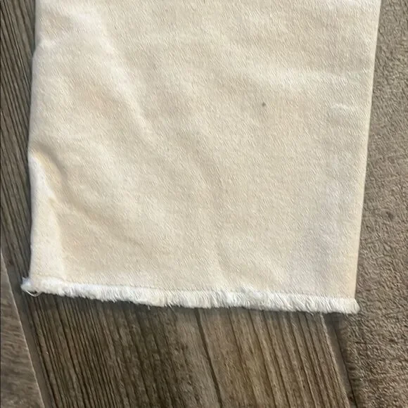 NWT !it Jackie Cream high rise straight leg raw hem ankle tummy tuck jeans - Picture 6 of 7